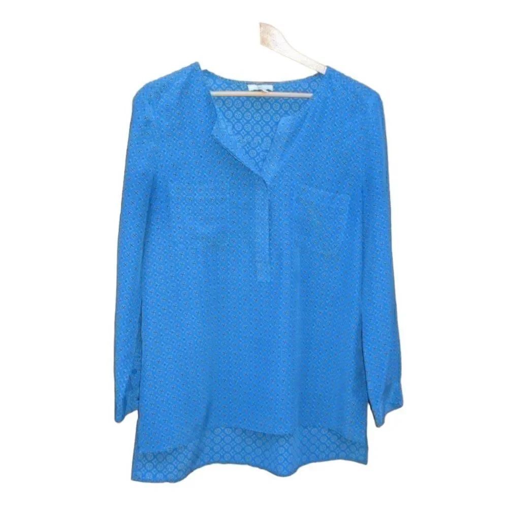 Joie Blue Nepal Silk Print Blouse Top